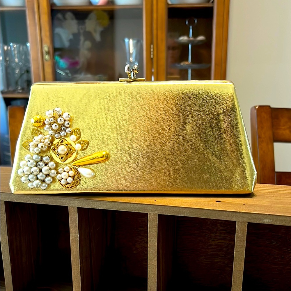 Vintage 1950 Upcycled Harry Levine Gold Handbag